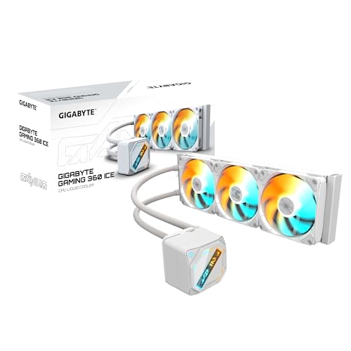 Gigabyte Gaming 360 Ice Raffreddamento Liquido Per Cpu - 3X120 Mm Ventole Argb, Meccanismo Di Bloccaggio A Scorrimento, Daisy-Chain, Compatibile Con I
