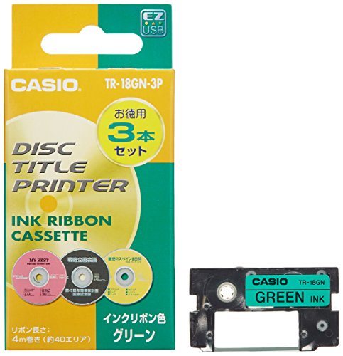 Entering Three Casio Casio Disc Title Printer For Printing Ink Ribbon Cassette Tr-18Gn-3P Green (Japan Import)