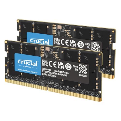 Crucial Ram Ddr5 128Gb Kit (2X64Gb) 5600Mhz Sodimm, Memoria Per Pc Laptop/Notebook, Mini Pc, Memoria Ad Alte Prestazioni (O 5200Mhz / 4800Mhz), Cl46 -