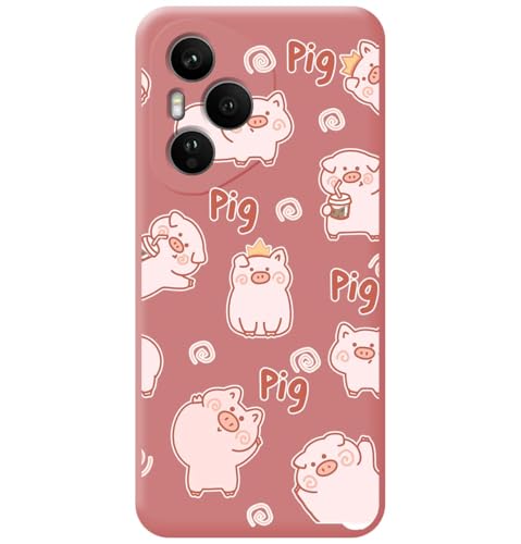Custodia In Silicone Liquido Rosa Per Huawei Honor 400 Pro 5G Design Maiali Disegni