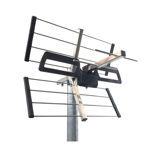 Antenna Digitale Terrestre Uhf 5G, 12 Elementi, Banda 470-694Mhz, Dvb-T2 Hevc, Guadagno 8-11Db, Nero