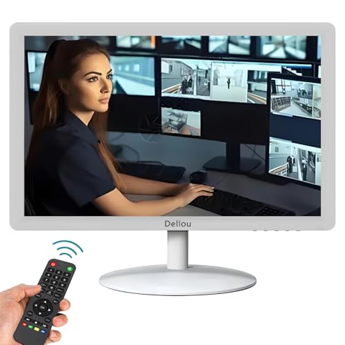 24 Pollici Cctv Monitor Bianco Display Di Sorveglianza Monitor Telecamera Di Sicurezza Interfaccia Multifunzione Hdmi, Av, Bnc, Vga, Usb, Ingresso Pc,