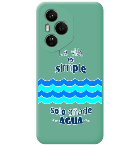 Custodia In Silicone Liquido Verde Per Huawei Honor 400 Pro 5G Design Acqua Disegni