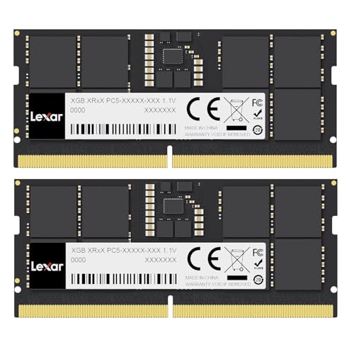 Lexar Sodimm 2X8Gb Ddr5 Ram 5600Mhz, 262-Pin Sodimm Laptop Ram, High-Performance Gaming Dram Per Laptop Memory/All-In-One Intel Nuc Mini-Pc, 1.1V, Cl4