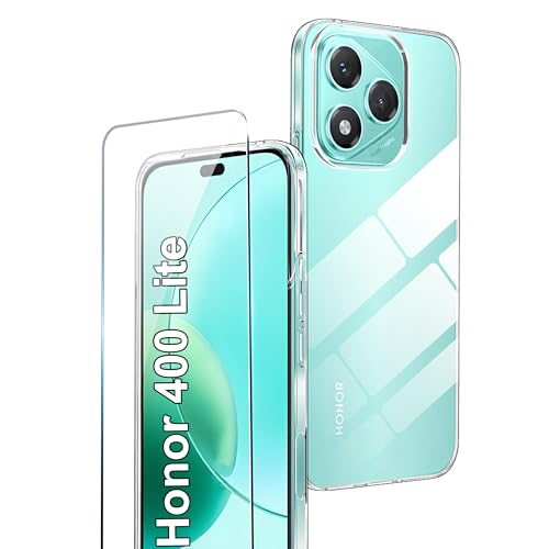 Rojeuinn Cover Per Honor 400 Lite 5G + 1 Pezzo Vetro Temperato, Proteggi Schermo Ultra Trasparente Con Durezza 9H, Custodia Protettiva Morbida Anticad