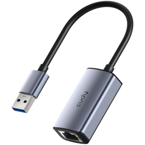 Cudy Adattatore Ethernet Usb-A, Adattatore Di Rete Usb 3.0 Gigabit, Adattatore Di Rete Lan In Alluminio Rj45 Senza Driver, Compatibile Con Switch, Mac