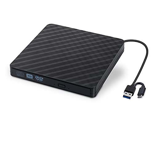 Masterizzatore Cd Dvd Externo,Unità Dvd Esterna Usb 3.0 Drive Dvd Rom Cd Usb Cd Player +/-Rw Writer/Rewriter/Player, Grande Compatibile Windows/Mac Os