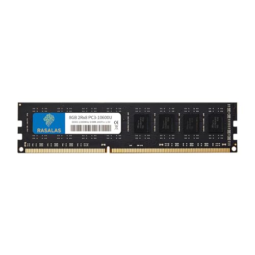 Rasalas Memoria Ram Da 8 Gb Pc3-10600 Ddr3 1333 Udimm 2Rx8 Pc3 10600U 240 Pin 1.5V Cl9 1333Mhz Ram Modulo Per Amd, Intel Desktop Computer 8 Gb..