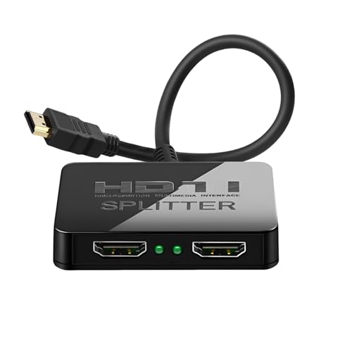 Splitter Hdmi 1 In 2 Out 4K Con Sincronizzazione Audio, Hdmi Hub Hdmi Splitter Per Dual Monitor Mirror Display Laptop Per Macbook Pc Desktop, Adattato