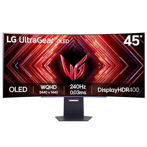 Lg Ultragear - Monitor Da Gioco Oled Curvo 45Gs95Qe, 45", 1440P, 240Hz, Tempo Di Risposta 0,03 Ms, Hdr 10, Compatibile Con Nvidia G-Sync E Amd Freesyn