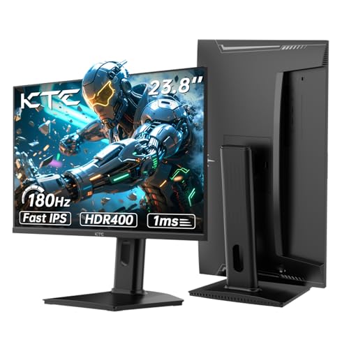 Ktc Monitor Gaming, 180Hz 144Hz 2K Qhd (2560 X 1440) Monitor 24 Pollici Con Pannello Fast-Ips 1Ms, Hdr 400, G-Sync, Freesync, 400 Cd/M² Di Luminosità,