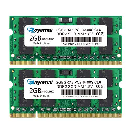 4Gb(2X 2Gb) Ddr2 800Mhz Pc2-6400 Pc2-6300 Pc2 6400S Ddr2 800 200 Pin Sodimm Notebook Laptop Memoria Ram 2Rx8 Dual Rank Non-Ecc Unbuffered Cl6 1.8V Mod