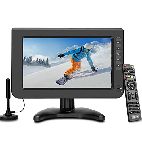 Zoshing Tv Portatile,10.1 Pollici Tv Con Digitale Dvb-T2 Sintonizzatore,Batteria Ricaricabile Integrata,Hdmi,Usb,Ingresso Av,Ricarica Da Auto A 12 V P
