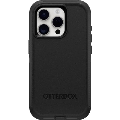 Otterbox Cover Per Iphone 15 Pro Defender, Resistente A Shock E Cadute, Cover Ultra Robusta, Testata 5X Vs Norme Mil-Std 810G,Nero, Senza Retail Packa