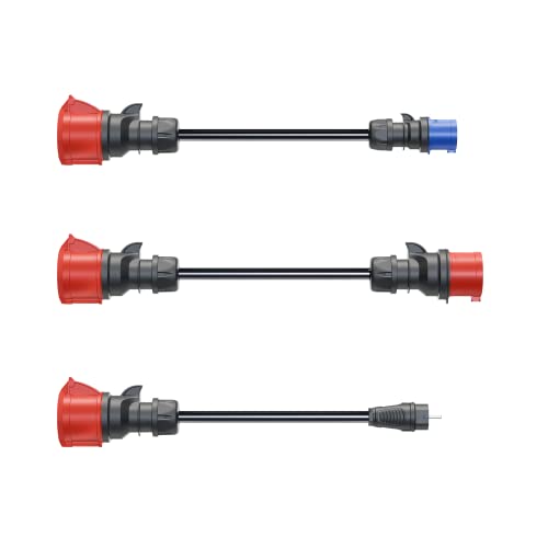 Go-E Set Di Adattatori Per Stazione Di Ricarica Gemini Flex 22 Kw Per Cee Rossa 16 A/Cee Blu 16 A/Presa Domestica 230V