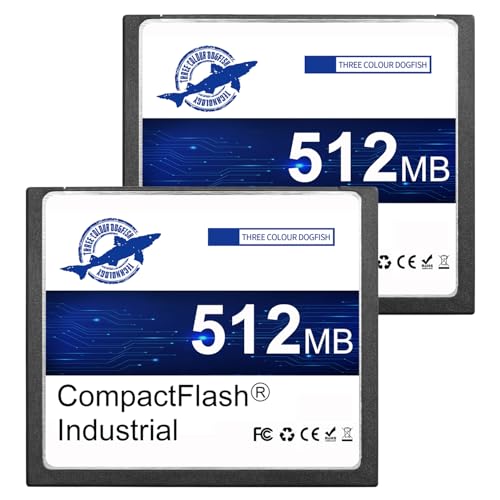 Dogfish 2Pack 512Mb Compact Flash Card Scheda Di Memoria Industriale Cf Tipo I Ad Alte Prestazioni Fat16 Per Apparecchiature Industriali E Fotocamere