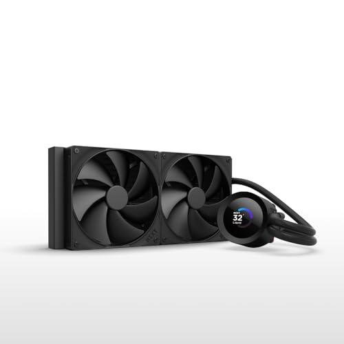 Nzxt Kraken Plus 280 – Dissipatore A Liquido Aio Per Cpu – Radiatore Da 280Mm – 2 Ventole F140P – Lcd Quadrato Personalizzabile Da 1,54" – Amd® Am5, A