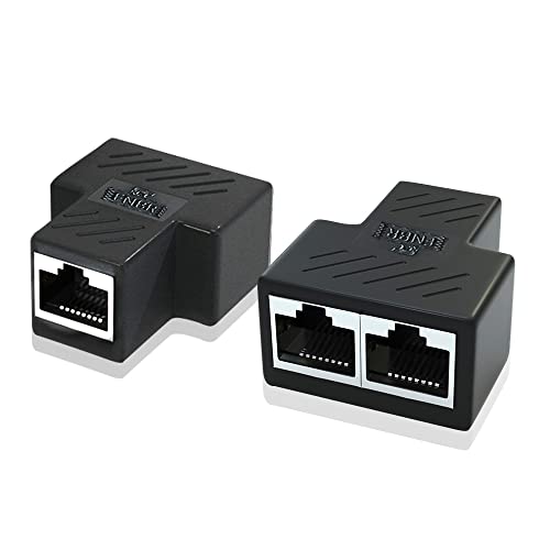 Sdoppiatore Ethernet, Fnbr Splitter 2 Porte, Adattatore Cavo Ethernet Rj45 Femmina Femmina Sdoppiatore Rete Lan(2 Adattarori)