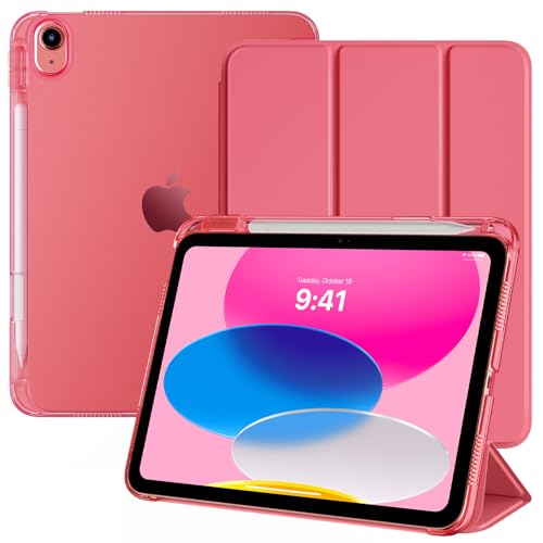Timovo Cover Per Ipad 11 Generazione A16 11 Pollici 2025/Ipad 10 Generazione 10,9 Pollici 2022 Con Portapenne, Custodia Con Supporto Retro Traslucido,