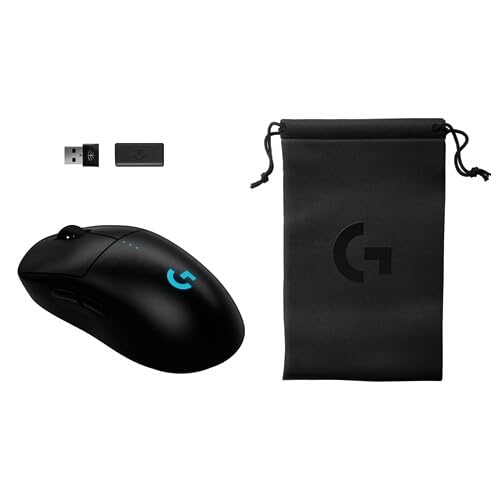 Pack Souris Gaming Sans Fil Logitech G Pro 2 Lightspeed Noir + Dongle 8K + Pochette