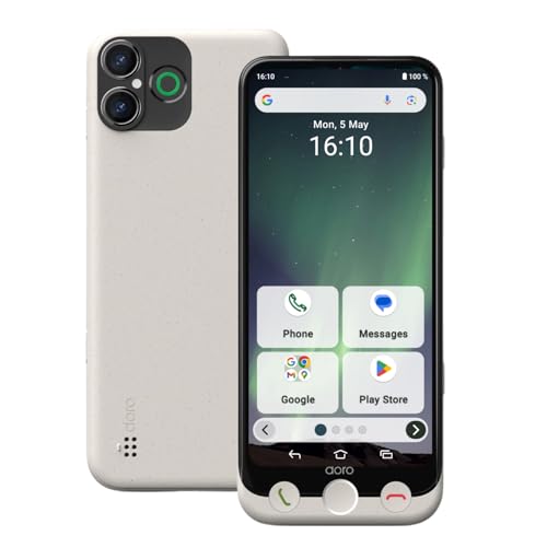 Doro - Smartphone Aurora A30 - Telefono Cellulare Senior - Facile Da Usare - Tasto Assistenza Con Localizzazione Gps - Compatibile Con Apparecchi Acus