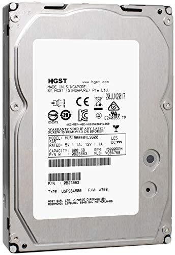 Hgst Ultrastar 15 K600 | Hus156060Vls600 | 0B23663 | 600 Gb 15 K Rpm Sas 6 Gb/S 64 Mb Cache | 8,9 Cm Lff | (Refurbished) – W/2 Anno Di Garanzia