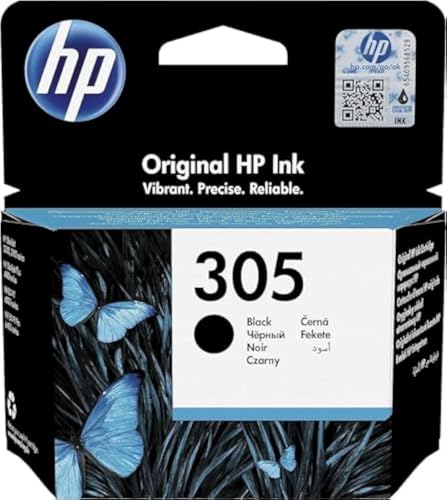 Hp 305 Black Original Ink Cartridge 305, Standard, W125916837 (Cartridge 305, Standard Yield, Pigment-Based Ink, 2 Ml, 120 Pagine, 1 Pz(E), Confezione