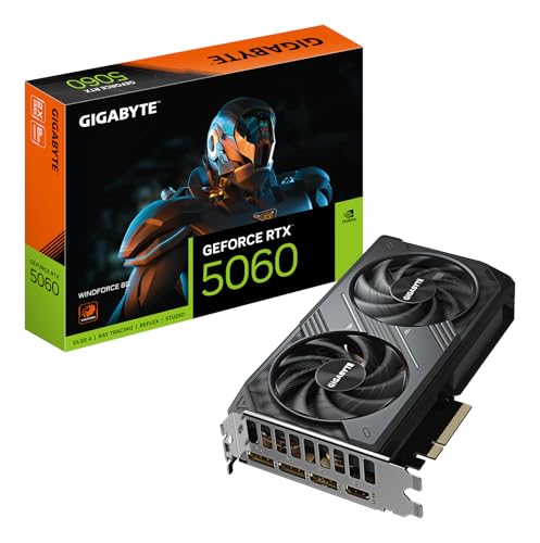 Gigabyte Geforce Rtx 5060 Windforce 8G Scheda Grafica - 8Gb Gddr7, 128Bit, Pci-E 5.0, 2497 Mhz Frequenza Core, 3 X Displayport, 1 X Hdmi, Gv-N5060Wf2-