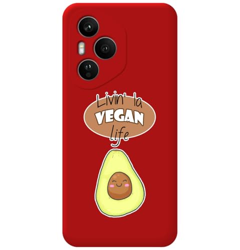 Custodia In Silicone Liquido Rosso Per Huawei Honor 400 Pro 5G Design Vegan Life Disegni