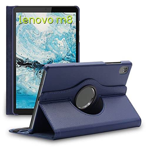Ebeststar - Cover Per Lenovo Tab M8 2021 (3Rd Gen), M8 Hd 2019, Custodia Protezione Rotazione 360, Pelle Pu, Blu Scuro