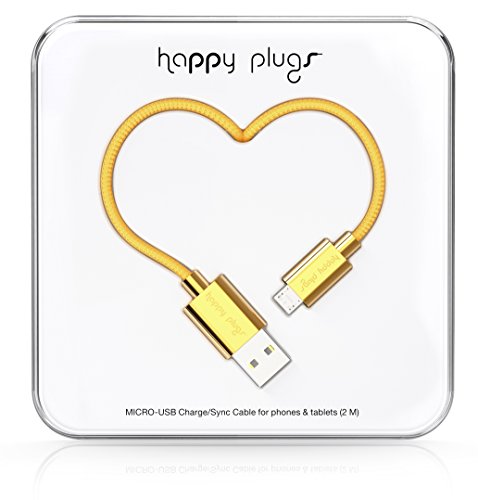 Happy Plugs Deluxe Cavo Micro Usb A Usb Cavo Di Ricarica, Cavo Dati Sync Compatibile Con Android, Blackberry E Windows Smartphone, Tablet, Lettori Mp3
