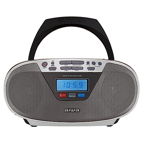 Aiwa - Bbtu-400Sl Lettore Cd Multifunzione, Bluetooth, Legge Cd/Cdr/Rw/Mp3, Radio Fm, Orologio/Sveglia, Lettore Mp3 Via Usb, Aux In, Cuffia, Alimentaz