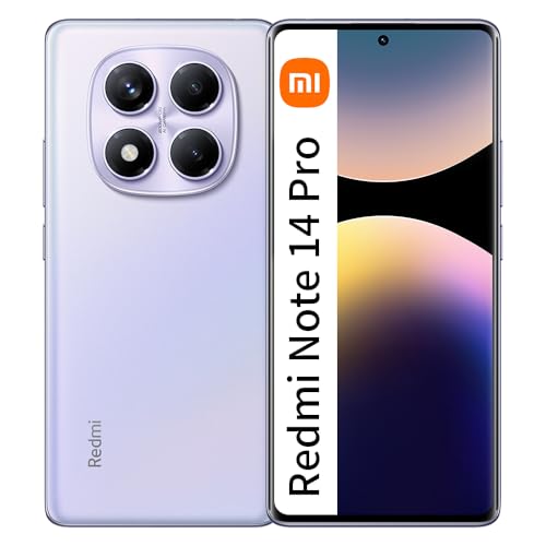 Xiaomi Redmi Note 14 Pro 12Gb Ram+512Gb Rom Smartphone 6.67 Pollici 120Hz 200Mp Batteria 5500Mah 45W Wired Fast Charging, Aurora Viola（Nessun Caricaba