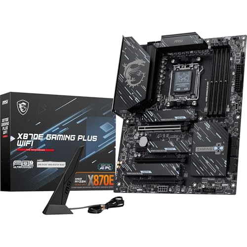 Msi Scheda Madre X870E Gaming Plus Wifi, Atx - Supporta Processori Amd Ryzen 9000/8000/7000, Am5-60A Sps Vrm, Ddr5 Memory Boost 8200+ Mt/S (Oc), Pcie