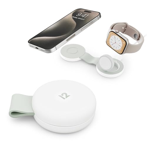 Twelve South Butterfly Se 2 In 1 Qi2 Caricabatterie Da Viaggio Per Iphone, Airpods E Apple Watch Bianco