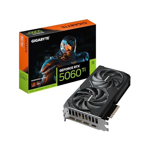 Gigabyte Geforce Rtx 5060 Ti Windforce Oc 16G Scheda Grafica – 16 Gb Gddr7, 128 Bit, Pci-E 5.0, 2587 Mhz Frequenza Del Core, 3 X Displayport, 1 X Hdmi