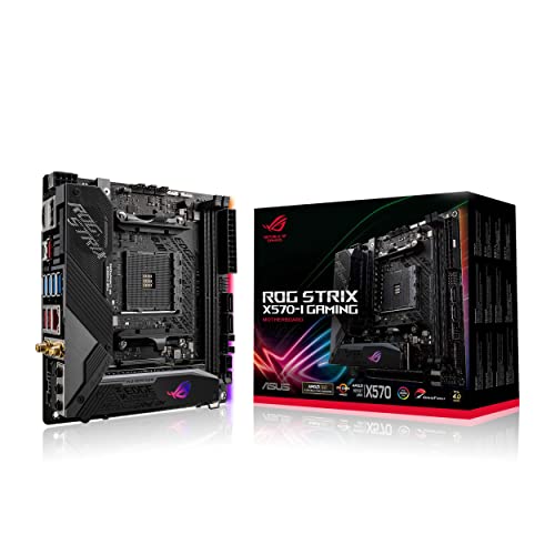Asus Rog Strix X570-I Gaming Scheda Madre Amd X570 Itx Gaming Con Pcie 4.0, Aura Sync Rgb, Intel Gigabit Ethernet, Wi-Fi 6, M.2 Audio Combo Card, Hdmi