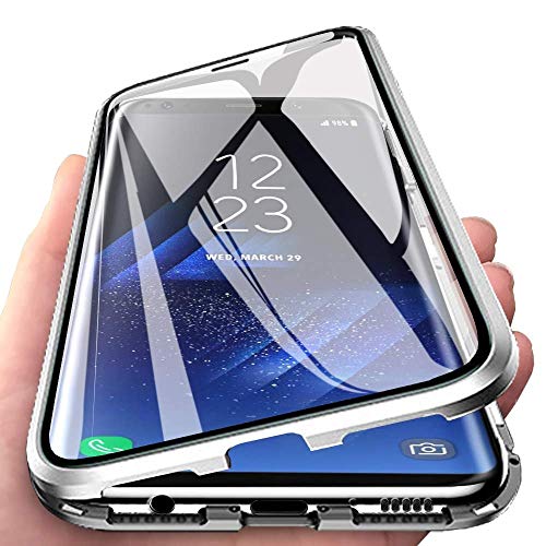 Per Samsung Galaxy A34 5G Cover,Custodia Adsorbimento Magnetico Protettiva Paraurti In Metallo 360 Gradi Fronte E Retro In Vetro Temperato Trasparente