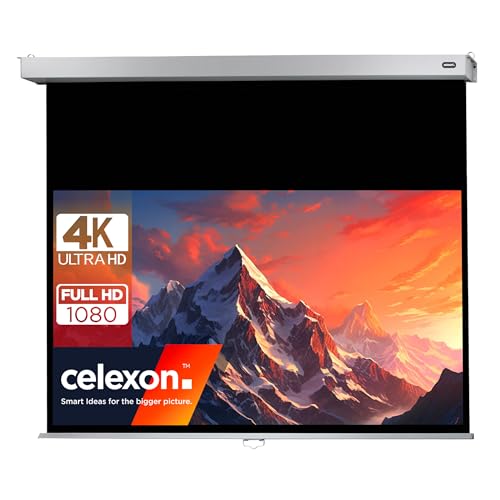 Celexon Schermo Per Proiettore Home Cinema E Business Roll 4K E Full Hd Con Slow-Return Professional Plus - 280 X 158 Cm - 16:9-125"