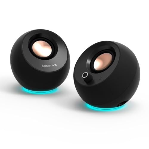 Creative Pebble Pro (Nero) Altoparlanti Per Computer 2.0 Usb-C Con Bluetooth 5.3 E Illuminazione Rgb Personalizzabile, Audio Usb E Porta Per Cuffie/Mi