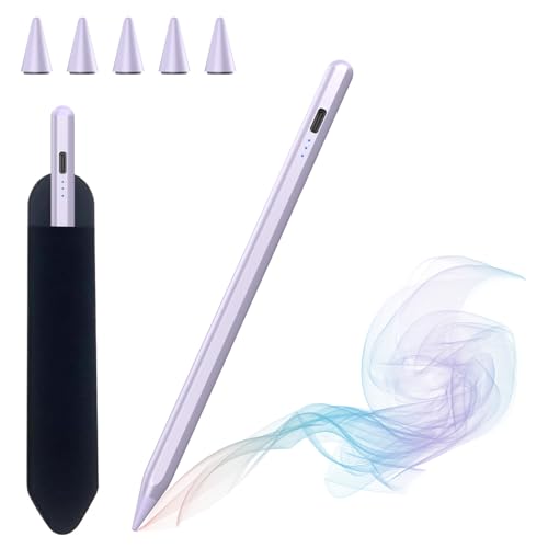 Penna Per Apple Ipad 2018-2025, Pencil Per Ipad Con Ricarica Rapida, Sensibile All'Inclinazione, Rifiuto Del Palmo, Compatibile Ipad 11/10/9/8/7/6, Ai