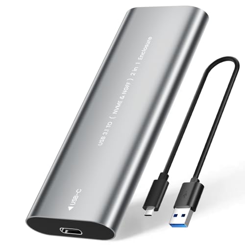 Neutypechic Case Ssd M.2 Nvme, Adattatore Ssd M2 Nvme Usb Con Cavo Dati, 10Gbps Nvme Usb, Doppio Protocollo Nvme/Ngff, Case Nvme In Alluminio Per 2230