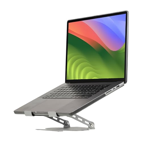 Pnz Evolution - Supporto Pc Portatile, Supporto Pc Portatile Scrivania, Stabile, Flusso D'Aria Garantito, Acciaio Inossidabile