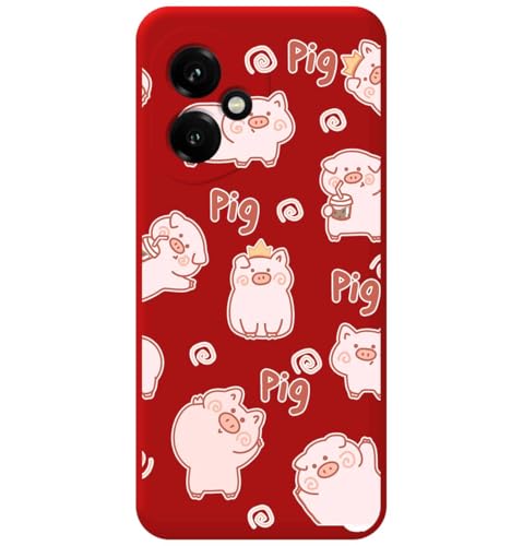 Cover In Silicone Liquido Rosso Per Huawei Honor 400 Pro 5G Design Maiali Disegni