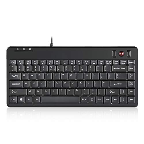 Perixx Periboard-505H Plus, Tastiera Con Trackball - Usb - Con Cavo - Con 2 Porte Usb Hub - 315X147X2 - Fit With Professional Or Industrial Use - Us E
