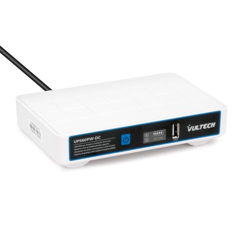 Vultech Ups60Pw-Dc Bianco Mini Ups 12000Mah 60Watt Gruppo Di Continuità Per Router, Modem, Access Point, Telecamera, Smartphone - Input 100-240 Vac, U