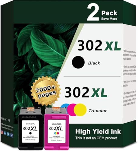 Per Cartucce Hp Envy 4520 - 302 Xl, Nero E Colore, (1 Nero, 1 Colore, 2 Confezioni)