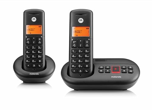 Motorola Voice - E212 2 Telefoni Cordless Digitali Con Segreteria Telefonica, Fino A 12 Minuti Di Registrazione Segreteria, Intercettazione Chiamate,