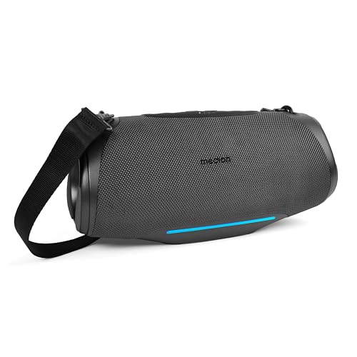 Medion P61762 Altoparlante Bluetooth Portatile (Batteria Ricaricabile, Potenziamento Dei Bassi, Effetti Luminosi Rgb, Protezione Dall'Acqua Ipx7 E Rob