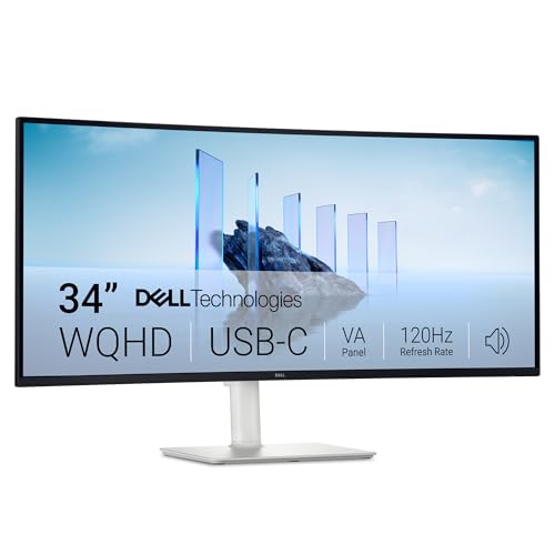 Dell 34 Plus Usb-C Monitor - S3425Dw, Wqhd (3440X1440), 21:9 Curvo, 120Hz, Va, 1Ms, Amd Freesync Premium, Hdr10, Regolabile In Altezza, Altoparlanti I